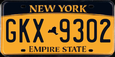 NY license plate GKX9302
