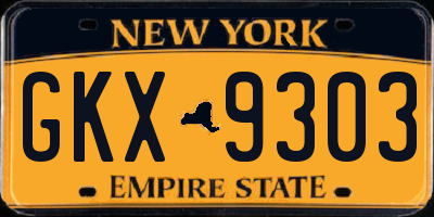 NY license plate GKX9303