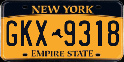NY license plate GKX9318