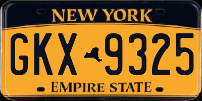 NY license plate GKX9325
