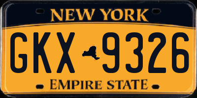 NY license plate GKX9326