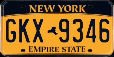NY license plate GKX9346