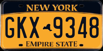 NY license plate GKX9348