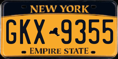 NY license plate GKX9355
