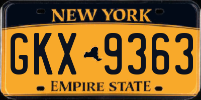 NY license plate GKX9363