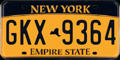 NY license plate GKX9364