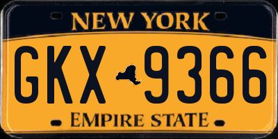 NY license plate GKX9366