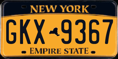 NY license plate GKX9367