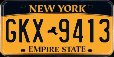 NY license plate GKX9413