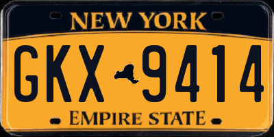 NY license plate GKX9414