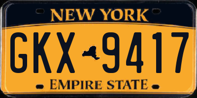 NY license plate GKX9417