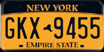 NY license plate GKX9455