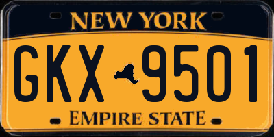 NY license plate GKX9501