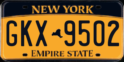 NY license plate GKX9502