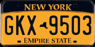NY license plate GKX9503