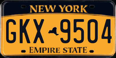 NY license plate GKX9504