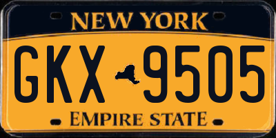 NY license plate GKX9505