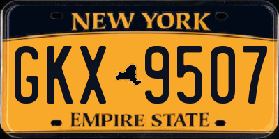 NY license plate GKX9507