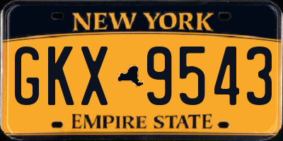 NY license plate GKX9543