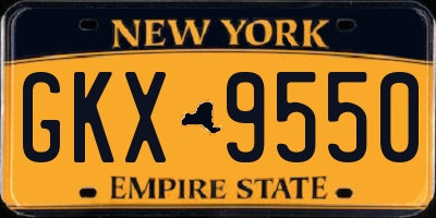 NY license plate GKX9550