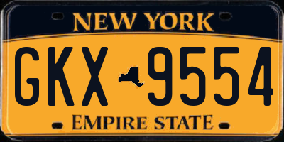 NY license plate GKX9554