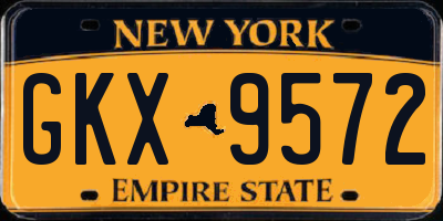 NY license plate GKX9572