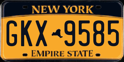 NY license plate GKX9585