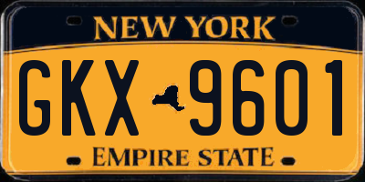 NY license plate GKX9601