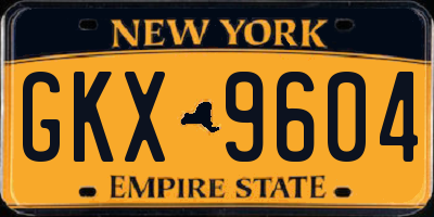 NY license plate GKX9604