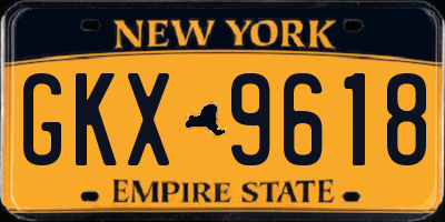 NY license plate GKX9618