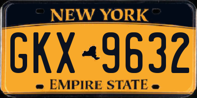 NY license plate GKX9632