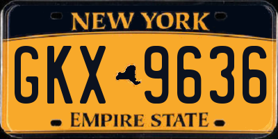 NY license plate GKX9636