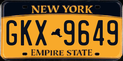 NY license plate GKX9649