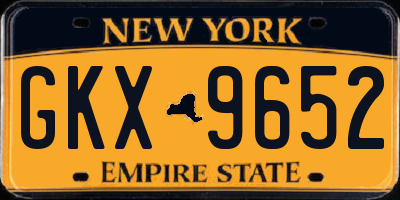 NY license plate GKX9652