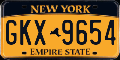 NY license plate GKX9654