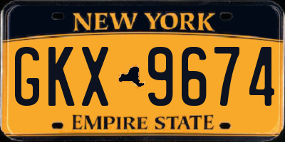 NY license plate GKX9674
