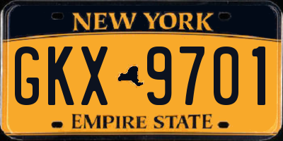 NY license plate GKX9701