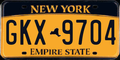NY license plate GKX9704