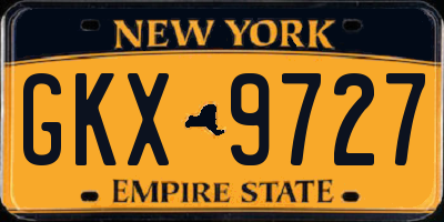 NY license plate GKX9727