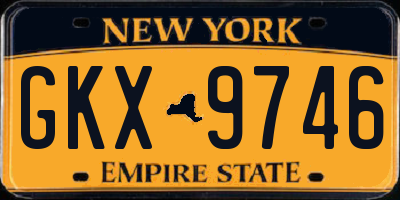 NY license plate GKX9746
