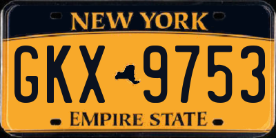 NY license plate GKX9753