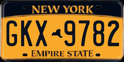 NY license plate GKX9782