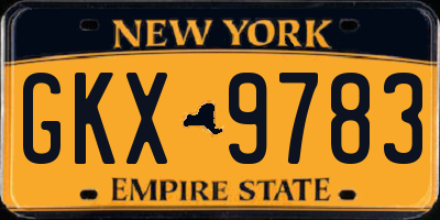 NY license plate GKX9783