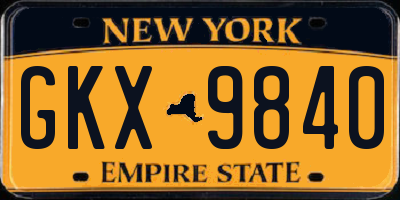 NY license plate GKX9840