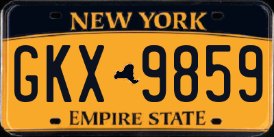 NY license plate GKX9859