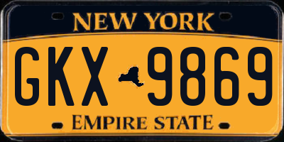 NY license plate GKX9869