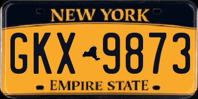 NY license plate GKX9873