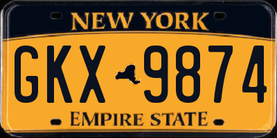 NY license plate GKX9874