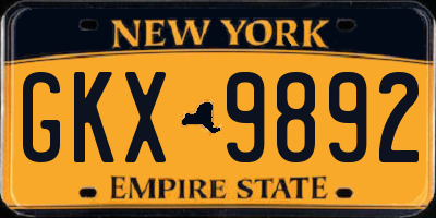 NY license plate GKX9892