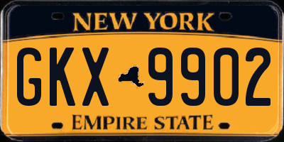 NY license plate GKX9902